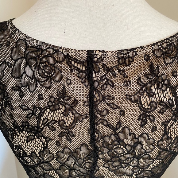 Suzy Shier Black Lace Nude Lined Sleeveless Party Dress- Sz-S - Picture 7 of 16